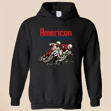 AMA American Flat Track Motocross Black Hoodie Sweatshirt Size S-3XL