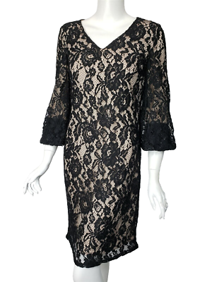 knee length dresses for ladies DKNY Lace Trim Silk Dress – THE GOOD FIND STORE