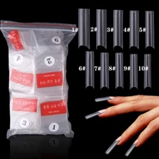 500Pcs/Bag Extra Long C Curve Nail Tips Coffin Reusable Fake Nails Extension Tip