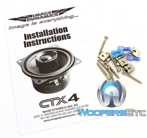 CTX4 IMAGE DYNAMICS 4" CAR AUDIO 4 OHM 2-WAY SPEAKERS SILK TWEETERS & GRILLS NEW - Picture 7 of 8