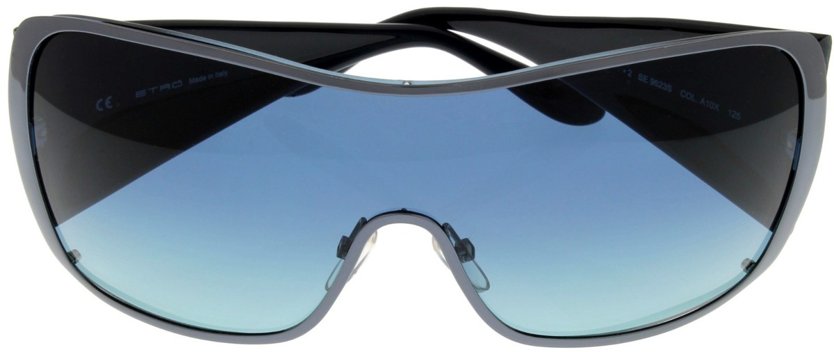 Etro Sunglasses Women Navy Blue Crystal Stoned Temples Shield