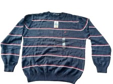 Nautica Blue Striped Sweater XL NOS