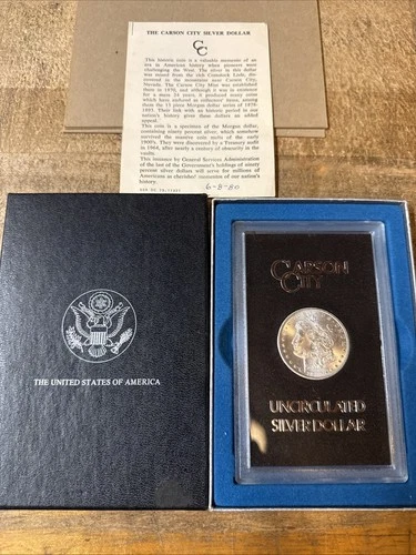 1883 Carson City Morgan uncirculated silver dollar mint Box NICE