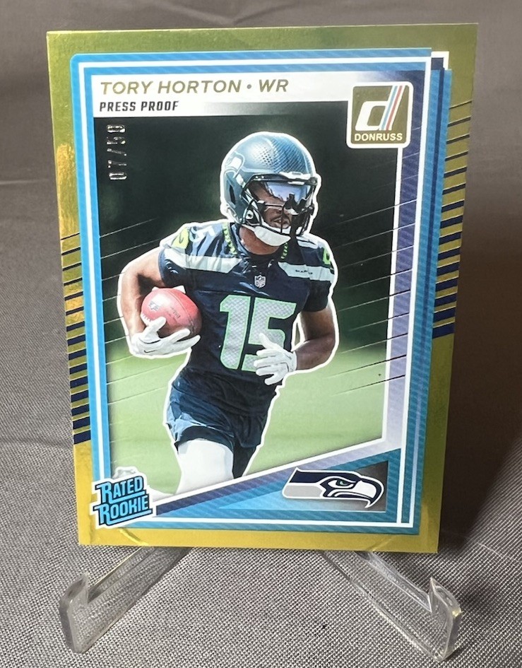 2025 Panini Donruss #388 Tory Horton Gold Press Proof Rated Rookie /50 Seahawks