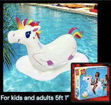 Unicorn Ride On Float With Handles: LARGE 5 Ft 1 For Kids And Adults