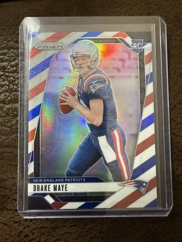 2024 Panini Prizm - Rookies Drake Maye #329 Red White & Blue Prizm (RC)