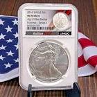 2016 $1 AMERICAN SILVER EAGLE NGC MS70 BULLION PLUS EVOLVED + 1/10TH AG MS70