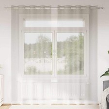2x Gardinen Stores Vorhang mit Ösen/Stangentaschen/Schlaufen Voile Transparent