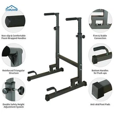 Adjustable Power Tower Dip Station | Heavy Duty Multi-Function Fitness Equipment