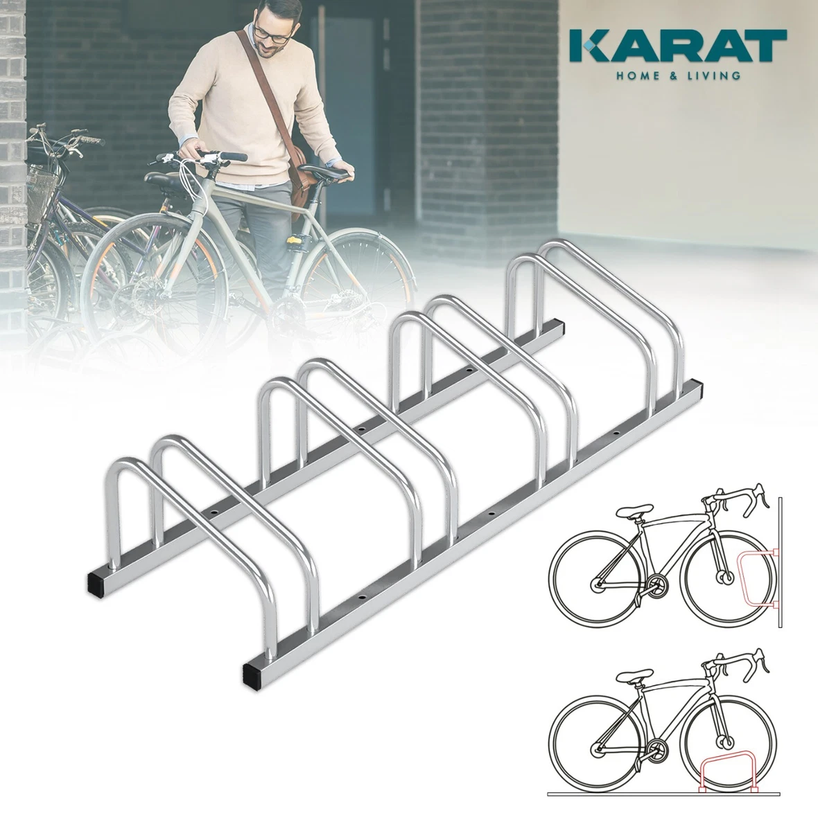 Fahrradständer Fahrrad Ständer 2-6 Fahrräder Bodenparker Reihenparker Linus