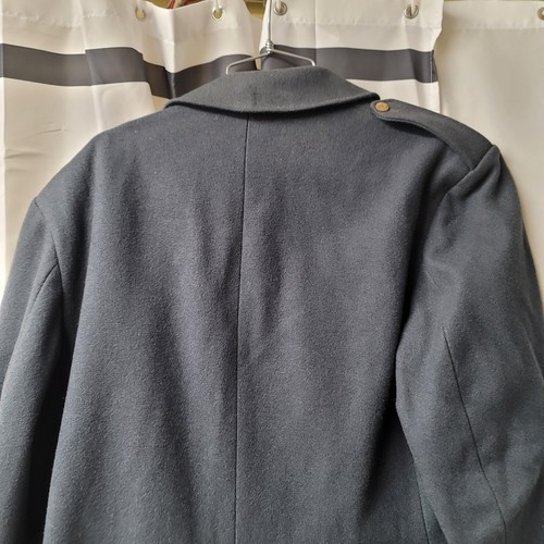 Vintage Rappson Wool Mens Military Coat Sweden Brass Buttons Gray Blue - Picture 10 of 13