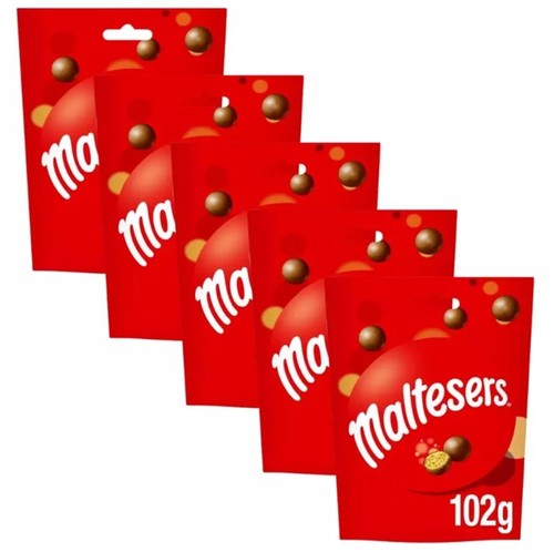 Maltesers Chocolate Pouch Bag 102g - 5 Pack