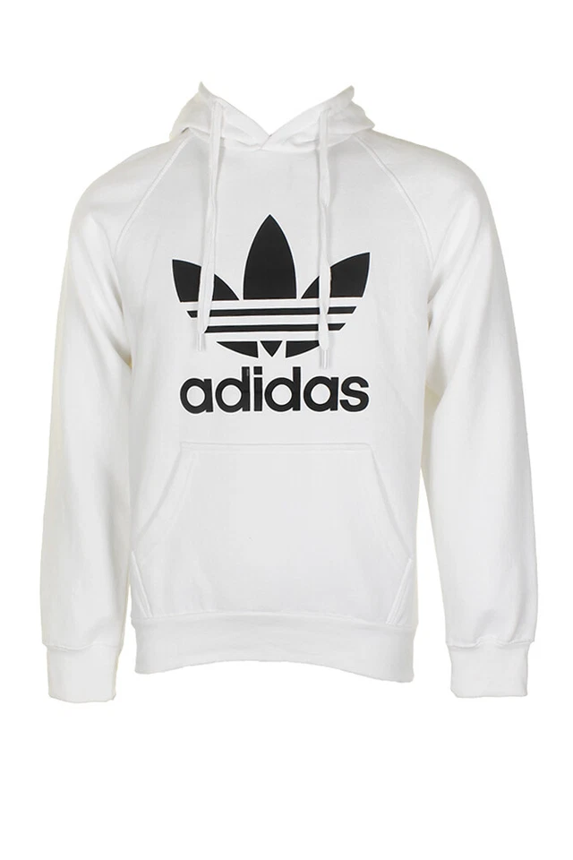 Sudadera con capucha suéter de bolsillo con logotipo del trébol Adidas para hombre Foto 4 de 4