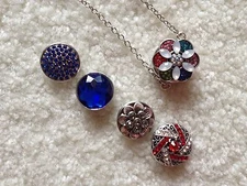  Snap Charms Pendant/Necklace Interchangeables 5 charms 1 ch 