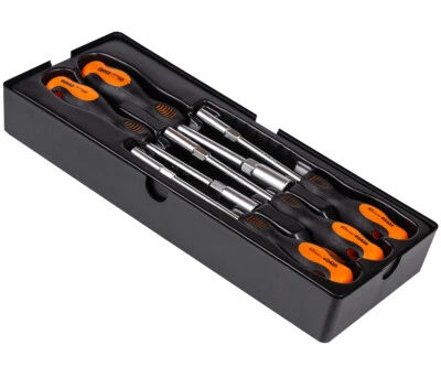 RICHMANN 5 tlg Steckschlüssel Stecknuss Schraubendreher Satz Werkzeugwagen 6 -13 mm C1194