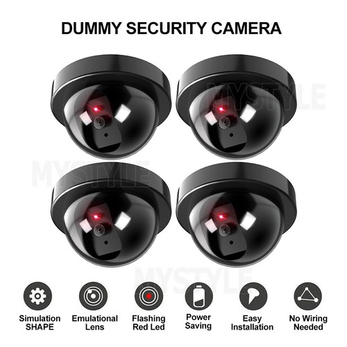 4X Dummy Fake Security Camera Dome Outdoor Surveillance CCTV LED Flash Realistic - Picture 4 of 10