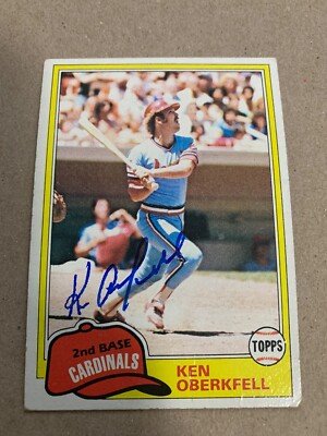 Ken Oberkfell SIGNED 1981 Topps #32, St. Louis Cardinals, AUTOGRAPHED