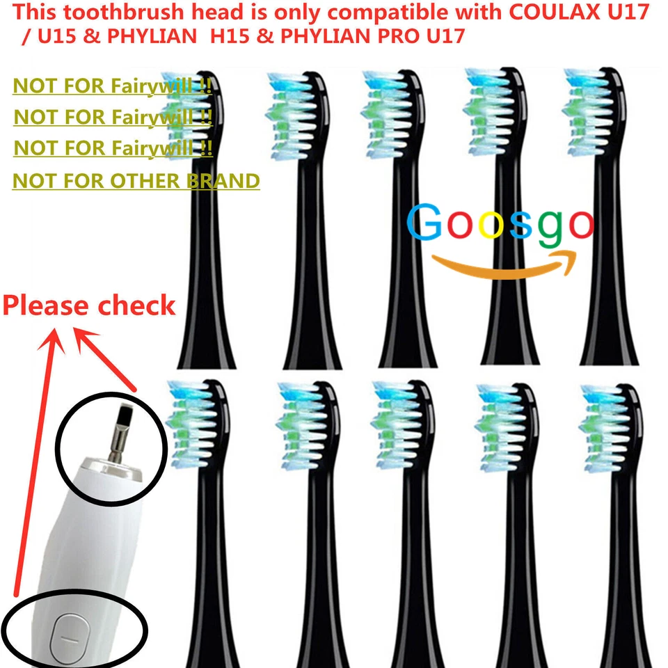 MARKENLOS 10x Cabezales de cepillo para COULAX U17/U15/C15/C17/H15 & PHYLIAN H15 & PHYLIAN PRO U17