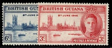 BRITISH GUIANA GVI SG320-321, 1946 VICTORY set, M MINT.