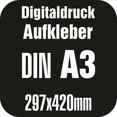 MOW-TRADING 8x DIN A3 Aufkleber Sticker Etiketten Label Wunschdruck Druck Klebeetiketten