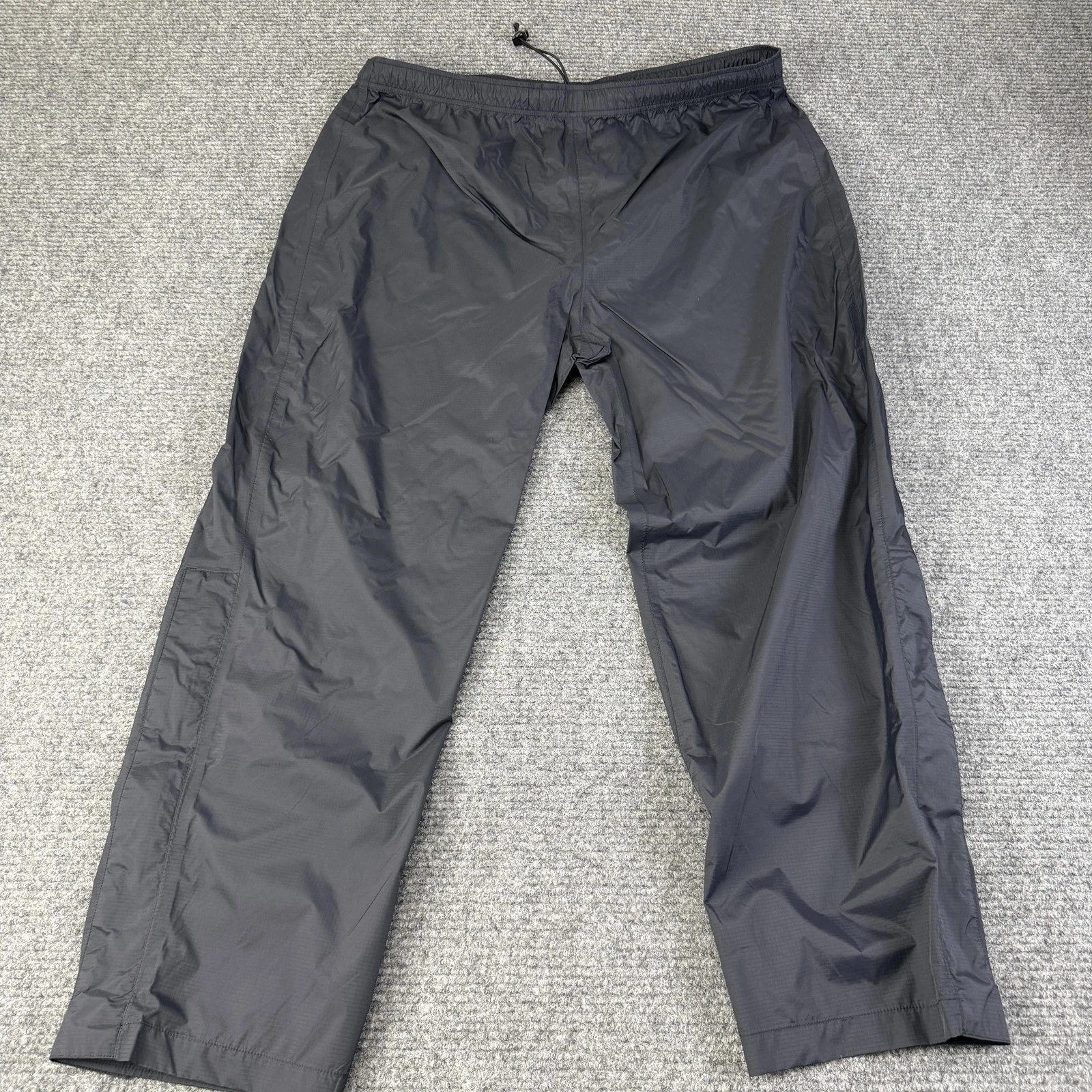 L.L.Bean Rain Pants Mens 2XL Black Nylon Waterproof Elastic Waist Hiking AH33