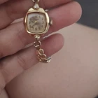 Timex Vintage Women's Gold Tone Cushion Case Bracelet Watch, Manual Wind
