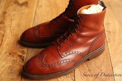 Crockett & Jones Skye hellbraun Derby Brogue Stiefel Schuhe Herren UK 9 E US 10