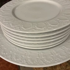 Parthenon White by Coventry CAKE PLATE  12 1/2"  and SIX 9” Dessert Plates
