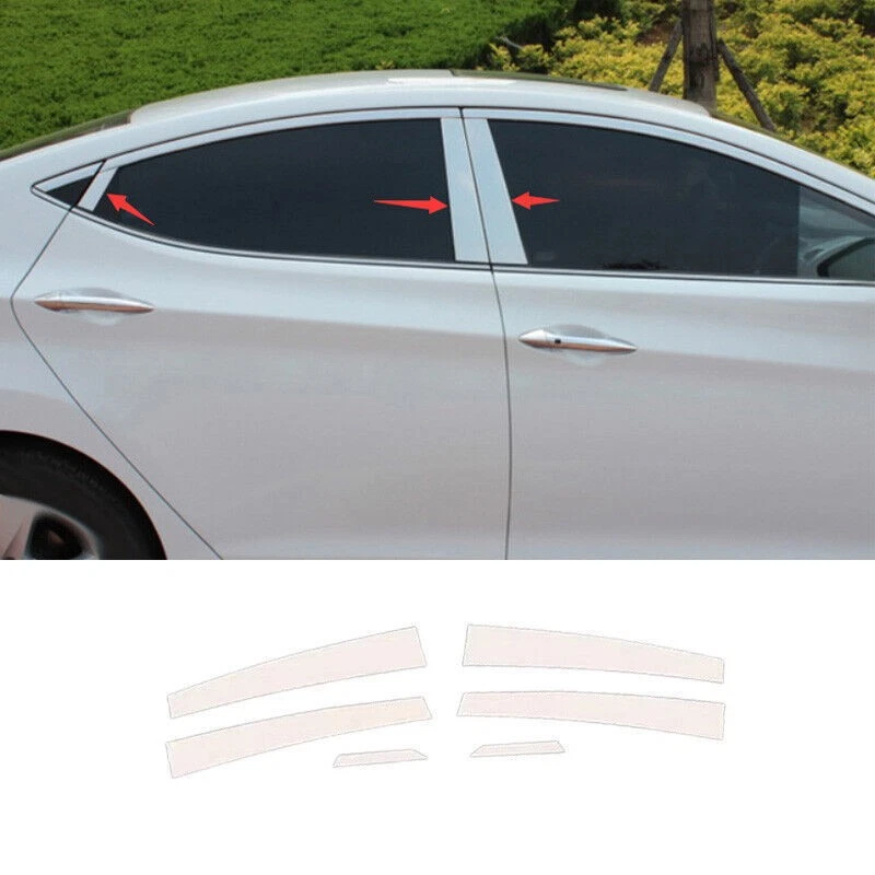 Janela externa de aço cromada decoração pilar Bc para Hyundai Elantra 2011-2016 - Imagem 2 de 4
