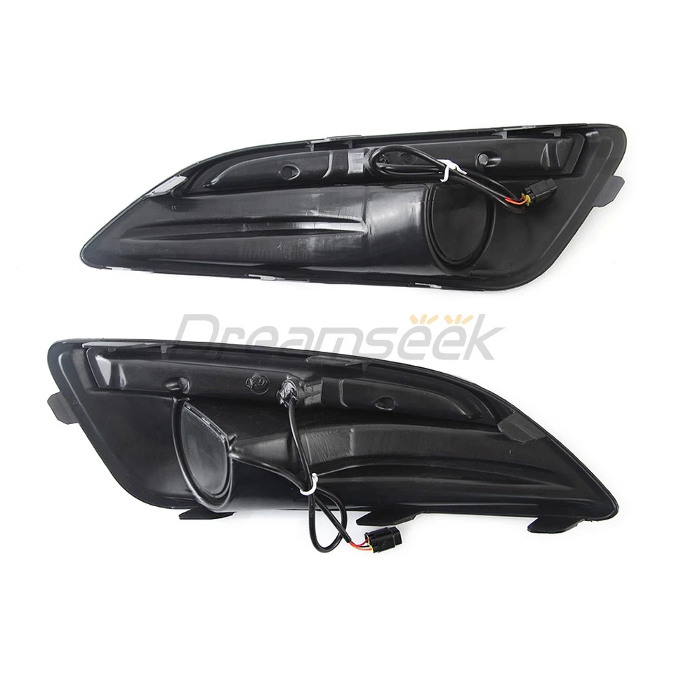 LED DRL Daytime Running Light For Ford Fiesta 2014-2019 Fog Lamp Cover With Turn - Image 4 of 4