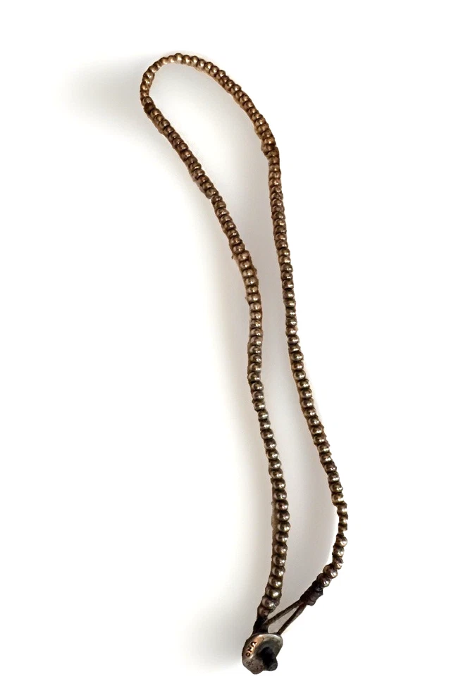 UNO de 50 Cuentas Tono Plata Collar Cuero Cordón Logo Dije 18" Foto 4 de 4