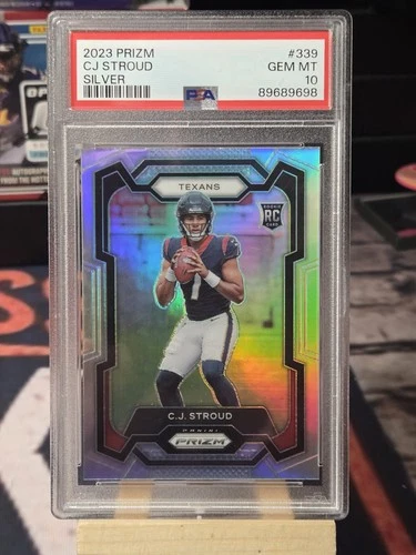 2023 PANINI PRIZM SILVER PRIZM #339 CJ STROUD ROOKIE RC PSA 10