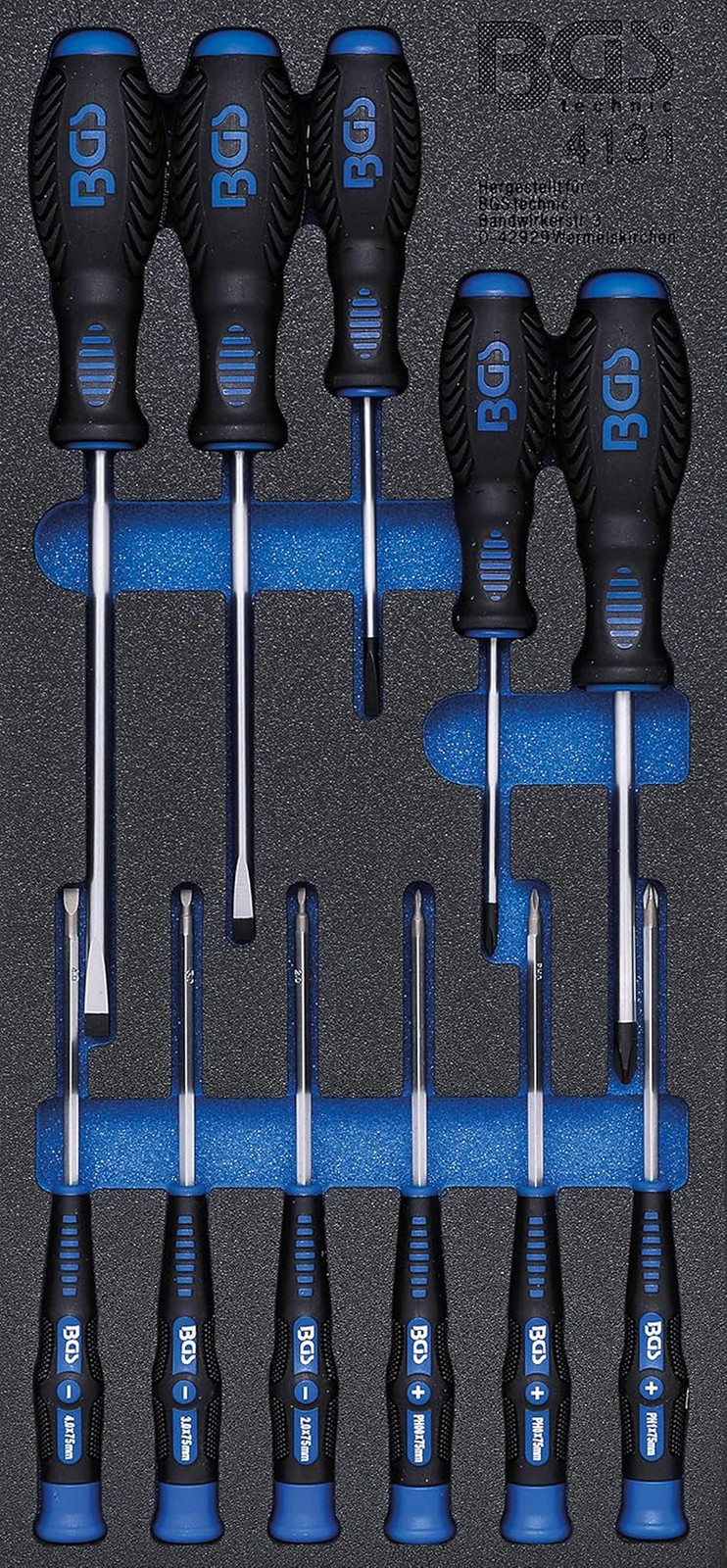 4131 | Modulo per Carrelli Portautensili 1/3: Serie Di Cacciaviti | 11 Pz.