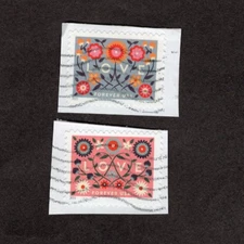 #5660-1 Love Stamps, Used Pair, Forever, On Paper