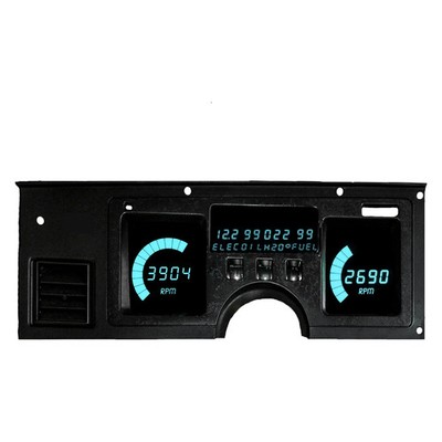 For Chevy Corvette 84-89 Intellitronix Direct Fit LED Digital Gauge Panel, Teal