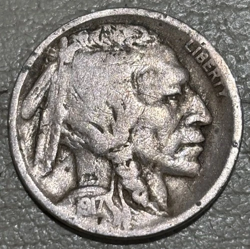 1917d Buffalo nickel, nice GOOD+ details, a couple of obverse spots