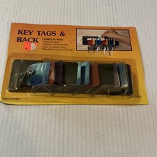 VTG NOS Key Tags & Rack with Marking Labels Shop Keys Tractor Lawn Auto Dealer