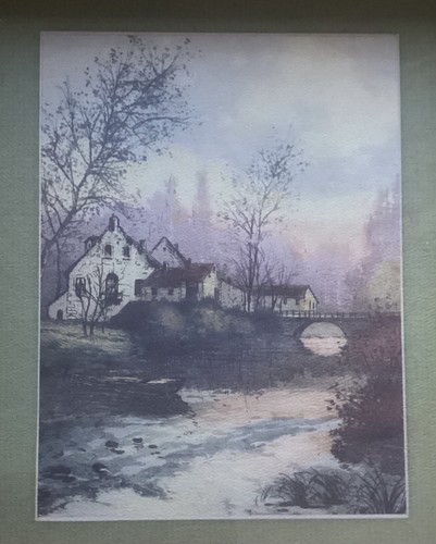 Pair of VTG Offset Lithograph Prints, Landscape With VTG Wooden Frames - Picture 3 of 12