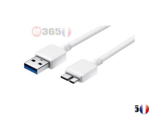 POUR SAMSUNG S5 GALAXY NOTE 3 CABLE CHARGEUR DISQUE DUR USB MICRO USB 3.0 BLANC - Photo 1/1
