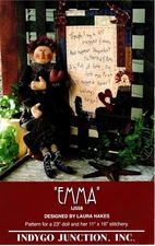 Emma Primitive Doll & Stitchery Wall Hanging Pattern by Indygo Junction