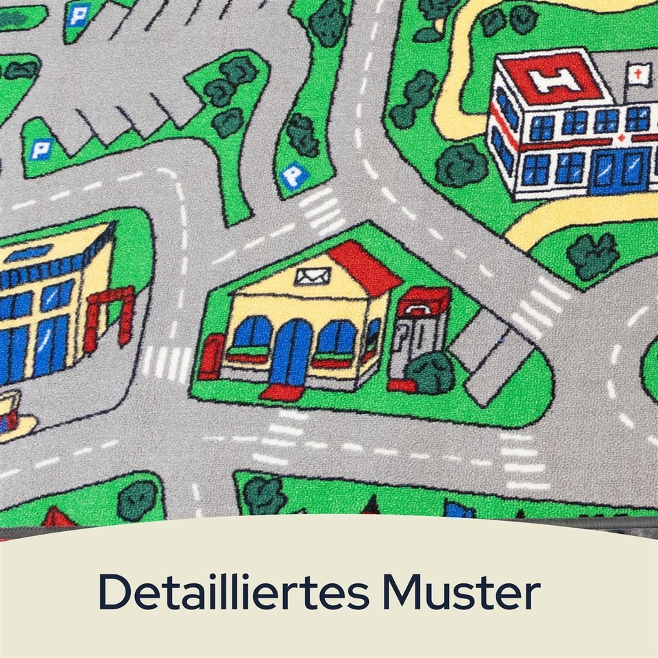 Spielteppich CITY Kinderteppich Straßenteppich Auto Wohn-Teppich versch. Größen - Bild 2 von 4