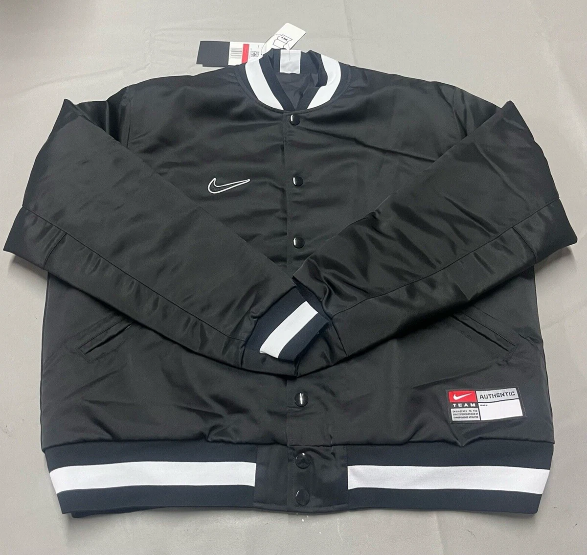 Nike SB x MLB Varsity Skate Jacket Black White Mens Size Large DQ6279-010 New