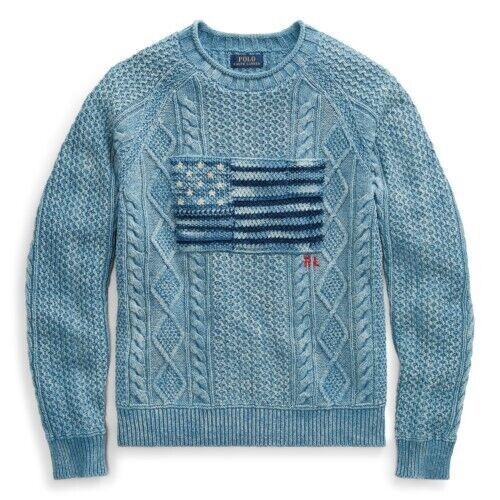 NWT Polo Ralph Lauren Indigo Flag Sweater size XL | eBay display picture 1