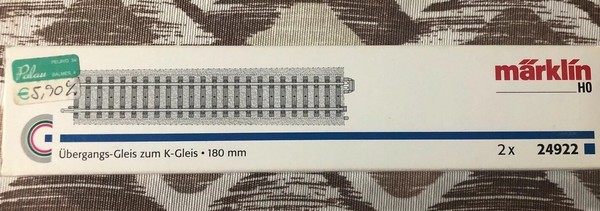 Set Marklin HO #24922 2xRecta 180mm NUEVO/NEW