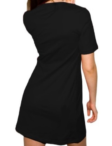 American Apparel Black Cotton Short Sleeve Fine Jersey Dress Large - Picture 2 of 3