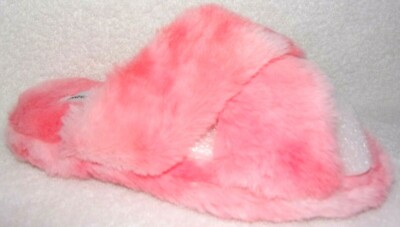 NEW Treasure & Bond Kids Pink Faux Fur Slide Slippers size 2/3