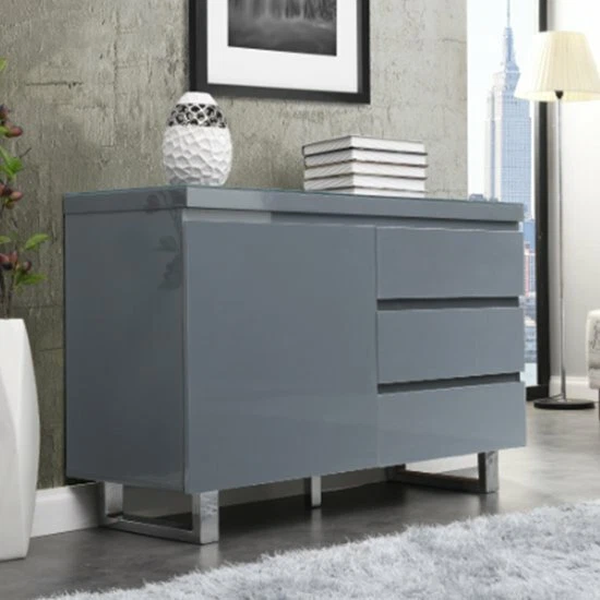 Gray gloss sideboard deals