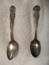 SET of (2) Antique Wm Rogers Mfg. Co. "NEW JERSEY" SOUVENIR SPOONS