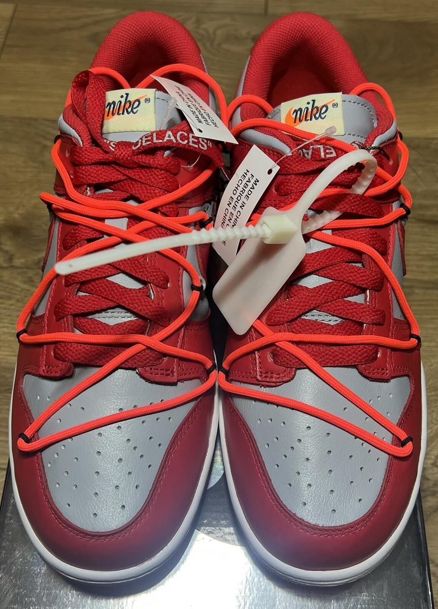 Off-White x Dunk Low ユニバーシティレッド　スニーカー Sz 8.5- Brand New OFF-WHITE × Dunk Low 'University Red' 2019