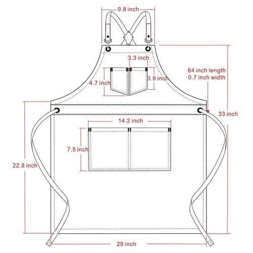 Blue Striped Denim Aprons For Women And Men Jean Cross Back Apron Adjustable Nec - Picture 4 of 9